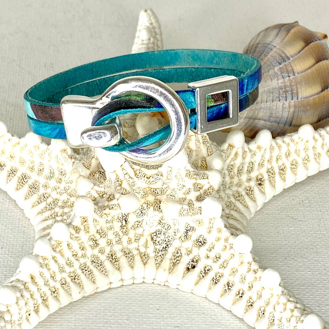 Watercolor Circle Clasp Bracelet by Jackie Gallagher Designs