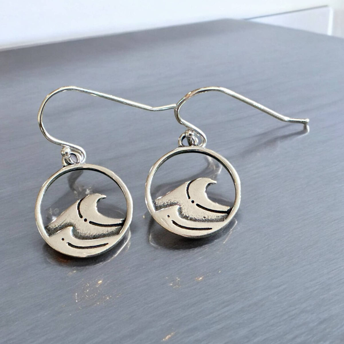 Sterling Silver Wave Earrings by Jackie Gallagher Designs