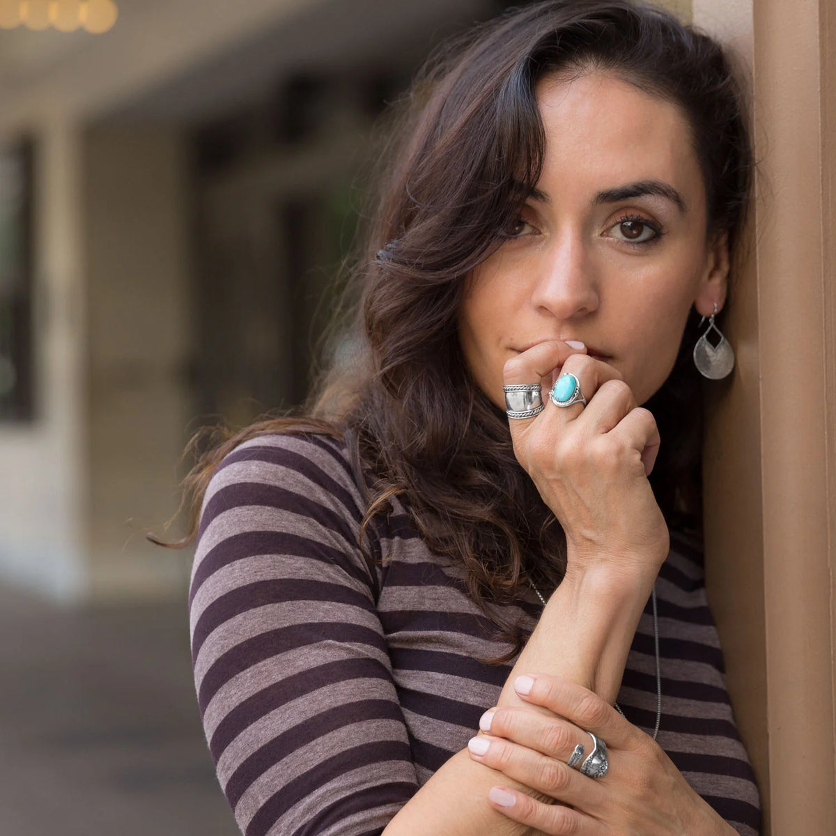 Turquoise & Sterling Silver Floral Ring