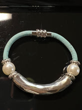 Load image into Gallery viewer, Sea Ranch Jewelry's Chunky Beaded Cork Bracelet - SkyBlue