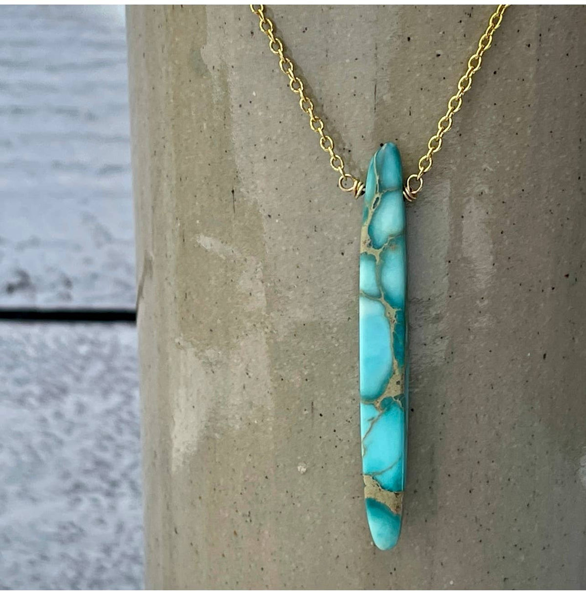 Blue Ocean Sediment Jasper Necklace - by Heidi J Hale