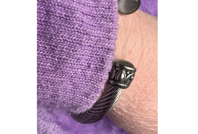 Greystone Cable Twist Bangle Bracelet
