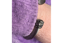 Load image into Gallery viewer, Greystone Cable Twist Bangle Bracelet
