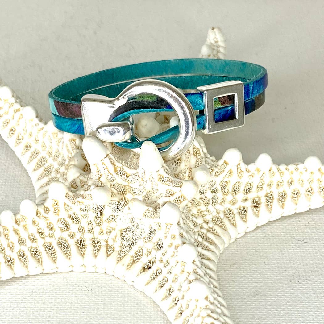 Watercolor Circle Clasp Bracelet by Jackie Gallagher Designs
