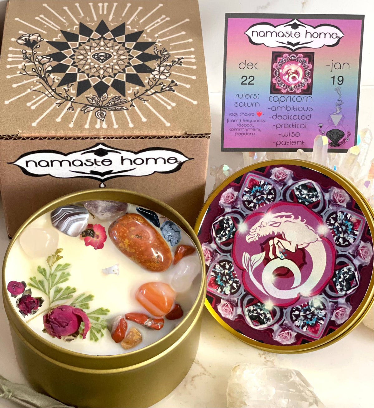 Zodiac Crystal Candles by Namaste Home