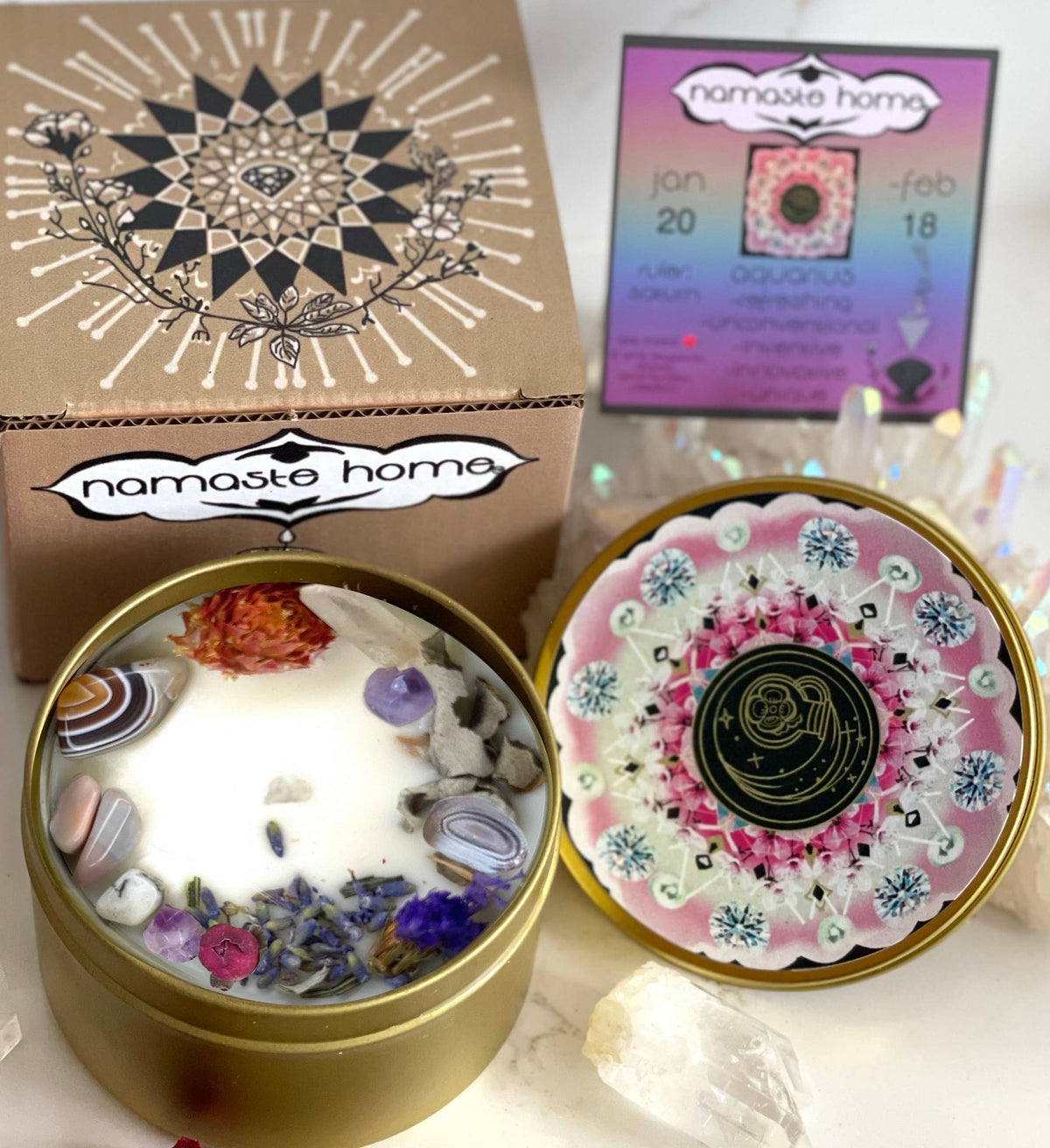Zodiac Crystal Candles by Namaste Home