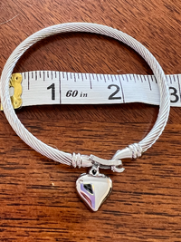 Silver Heart Coil Style Bangle