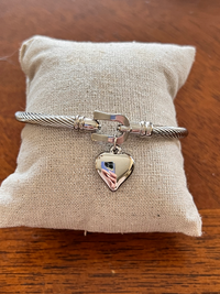 Silver Heart Coil Style Bangle