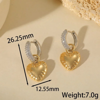Golden Heart Drop Earrings