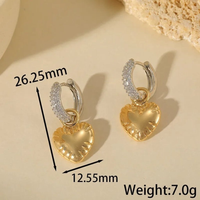 Load image into Gallery viewer, Golden Heart Drop Earrings
