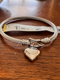 Silver Heart Coil Style Bangle
