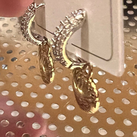 Golden Heart Drop Earrings