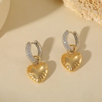 Golden Heart Drop Earrings