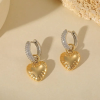 Load image into Gallery viewer, Golden Heart Drop Earrings
