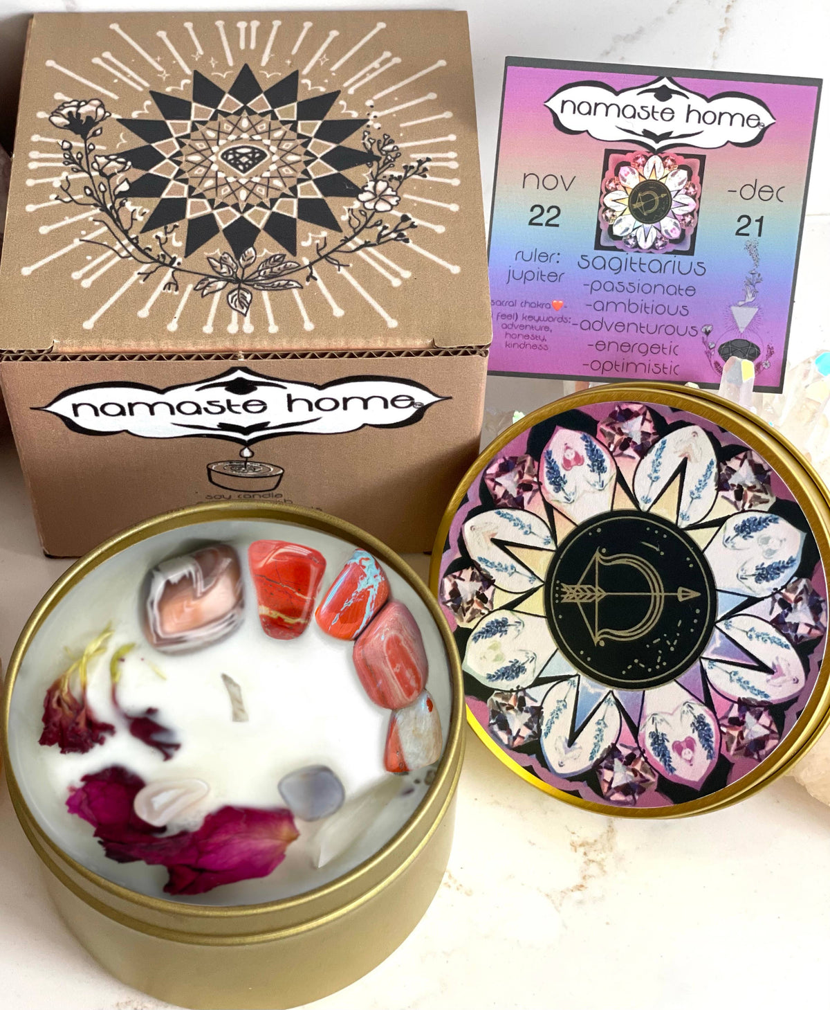 Zodiac Crystal Candles by Namaste Home