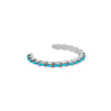 Load image into Gallery viewer, Handmade Junior&#39;s Oval Turquoise Cuff Bracelet
