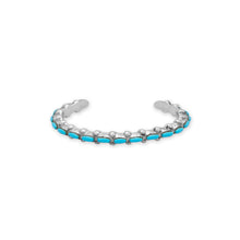 Load image into Gallery viewer, Handmade Junior&#39;s Oval Turquoise Cuff Bracelet
