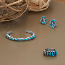 Load image into Gallery viewer, Handmade Junior&#39;s Oval Turquoise Cuff Bracelet
