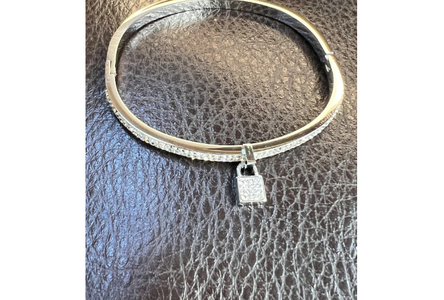 Lock Charm Bangle Bracelet