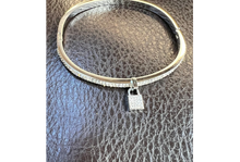 Load image into Gallery viewer, Stainless Steel Lock Charm Bangle Bracelet
