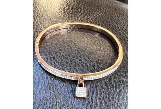 Lock Charm Bangle Bracelet