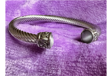 Load image into Gallery viewer, Greystone Cable Twist Bangle Bracelet
