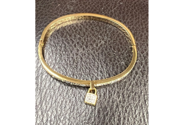 Lock Charm Bangle Bracelet
