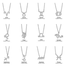 Load image into Gallery viewer, 16&quot; Rhodium Plated CZ Zodiac Necklace (All Signs)
