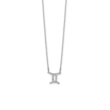 Load image into Gallery viewer, 16&quot; Rhodium Plated CZ Zodiac Necklace (All Signs)
