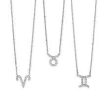 Load image into Gallery viewer, 16&quot; Rhodium Plated CZ Zodiac Necklace (All Signs)
