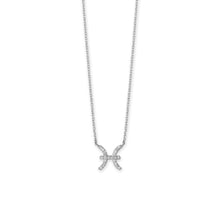 Load image into Gallery viewer, 16&quot; Rhodium Plated CZ Zodiac Necklace (All Signs)
