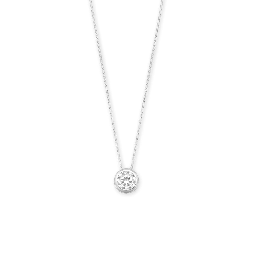 7mm Bezel Set CZ Slide Necklace