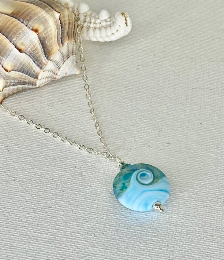 Soul of the Ocean Necklace-Sky Blue by Jackie Gallagher Designs