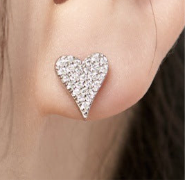 Sterling Silver Crystal Heart Earrings