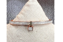 Load image into Gallery viewer, Rose Gold Lock Charm Bangle Bracelet
