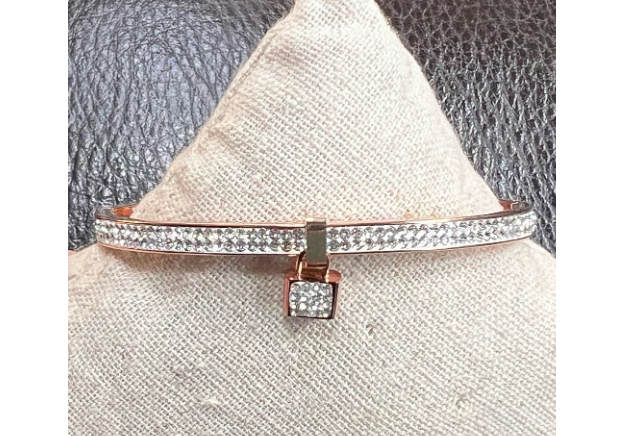 Lock Charm Bangle Bracelet