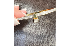 Load image into Gallery viewer, Gold Lock Charm Bangle Bracelet
