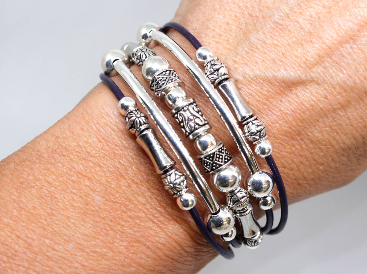"Bead Me Up" Beaded Leather Bracelet by Sea Ranch Jewelry