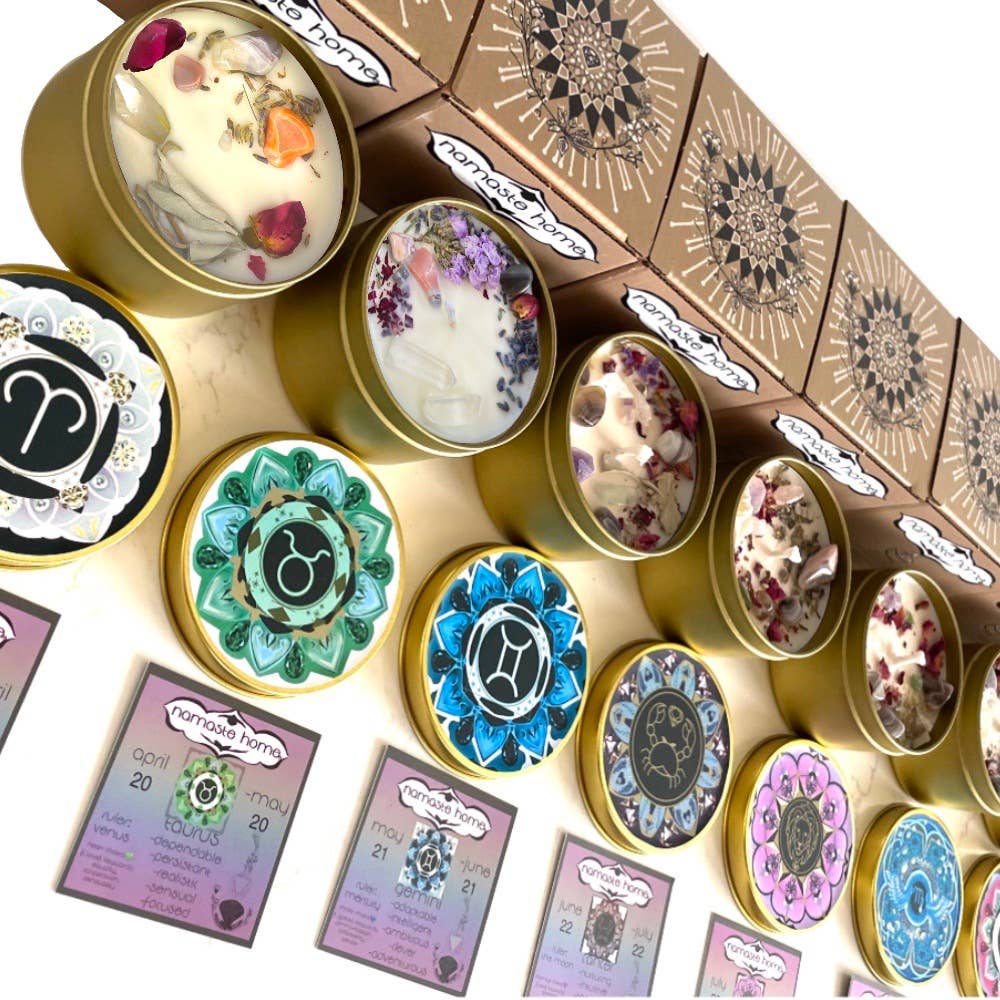 Zodiac Crystal Candles by Namaste Home
