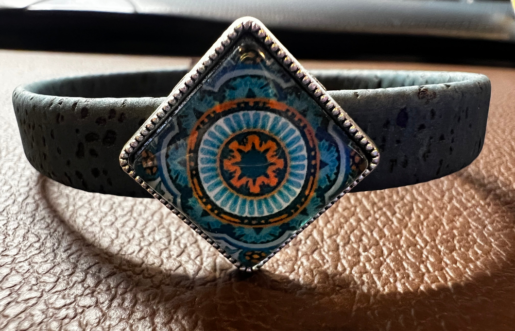 Boho Cork & Tile Bracelet - Turquoise by Sea Ranch Jewelry