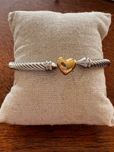 Load image into Gallery viewer, Stainless Steel Golden Heart Bangle Bracelet
