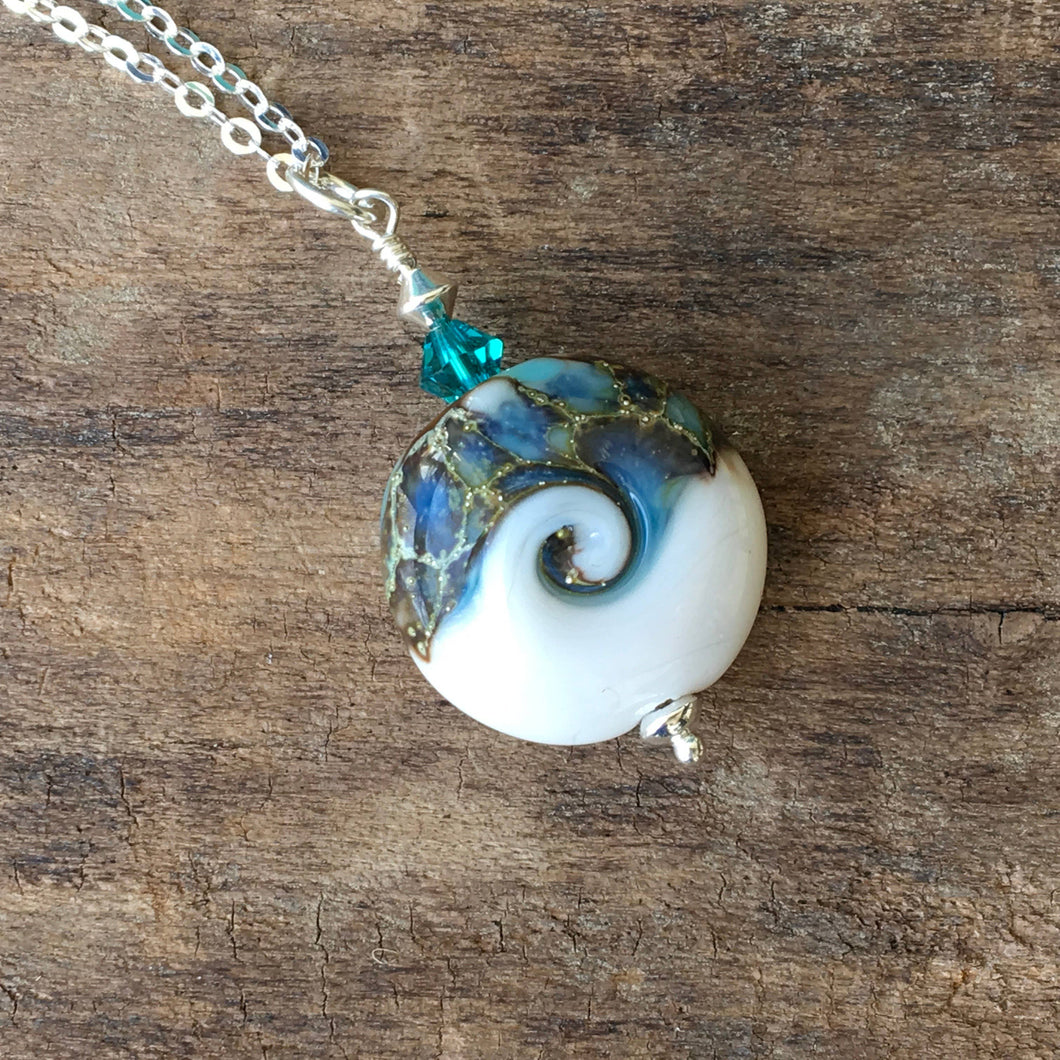 Soul of the Ocean Necklace - White & Deep Sea Blue by Jackie Gallagher Designs