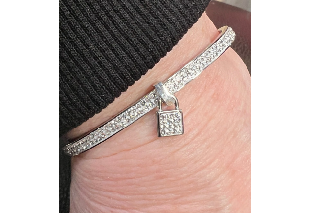 Lock Charm Bangle Bracelet