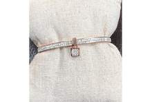 Load image into Gallery viewer, Rose Gold Lock Charm Bangle Bracelet
