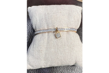 Load image into Gallery viewer, Gold Lock Charm Bangle Bracelet
