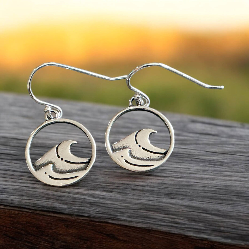 Sterling Silver Wave Earrings by Jackie Gallagher Designs