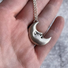 Load image into Gallery viewer, Sterling Silver Crescent Moon Necklace by Heidi J Hale

