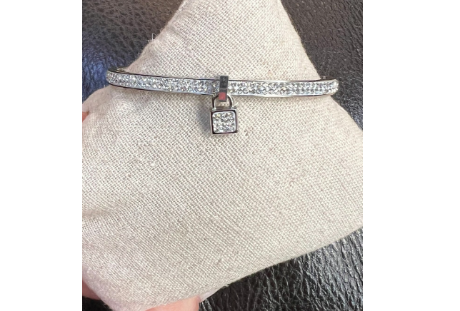 Lock Charm Bangle Bracelet