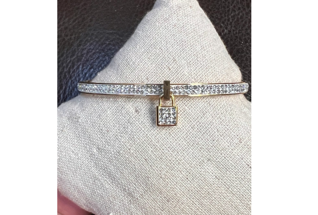 Lock Charm Bangle Bracelet