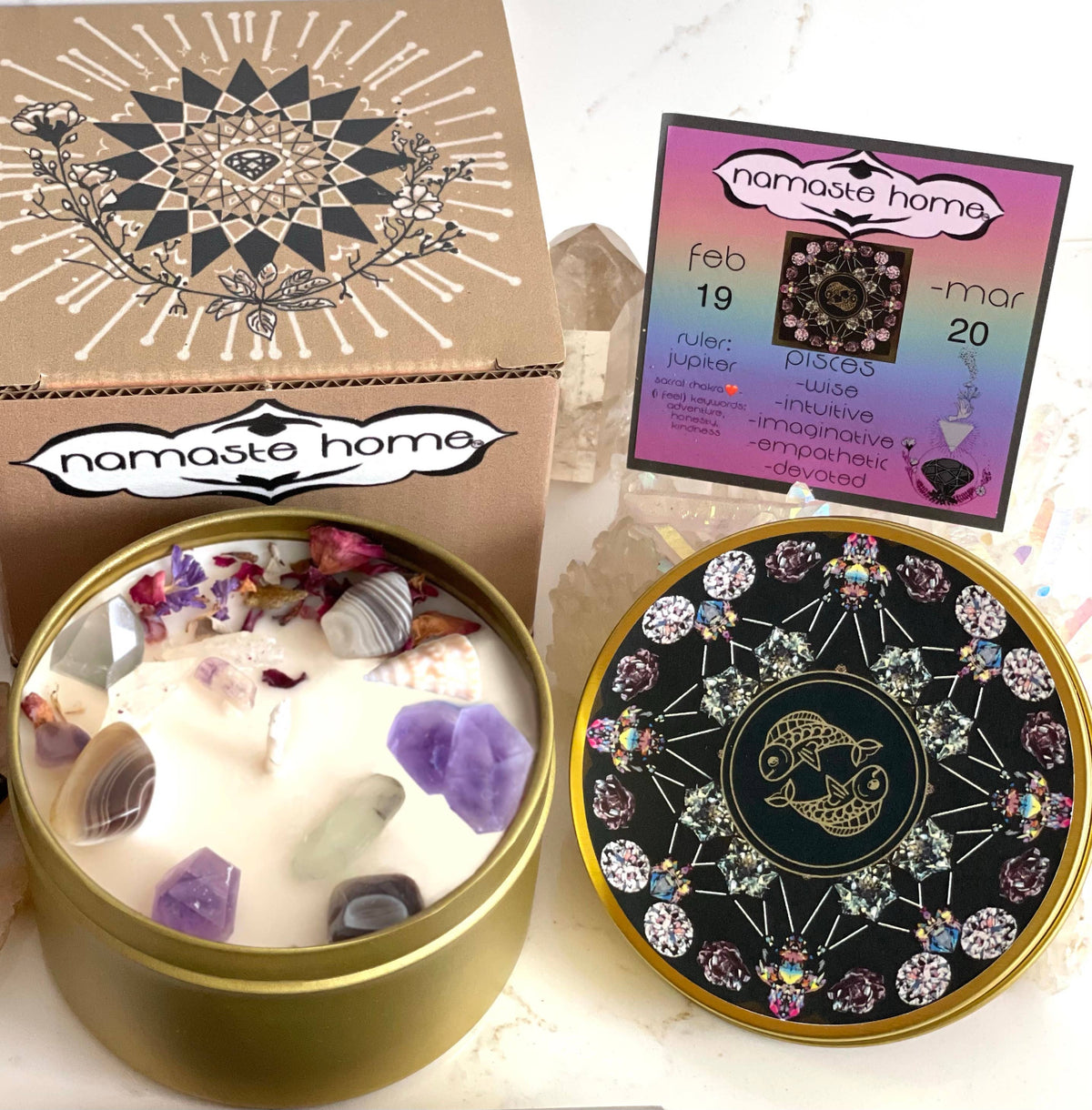 Zodiac Crystal Candles by Namaste Home